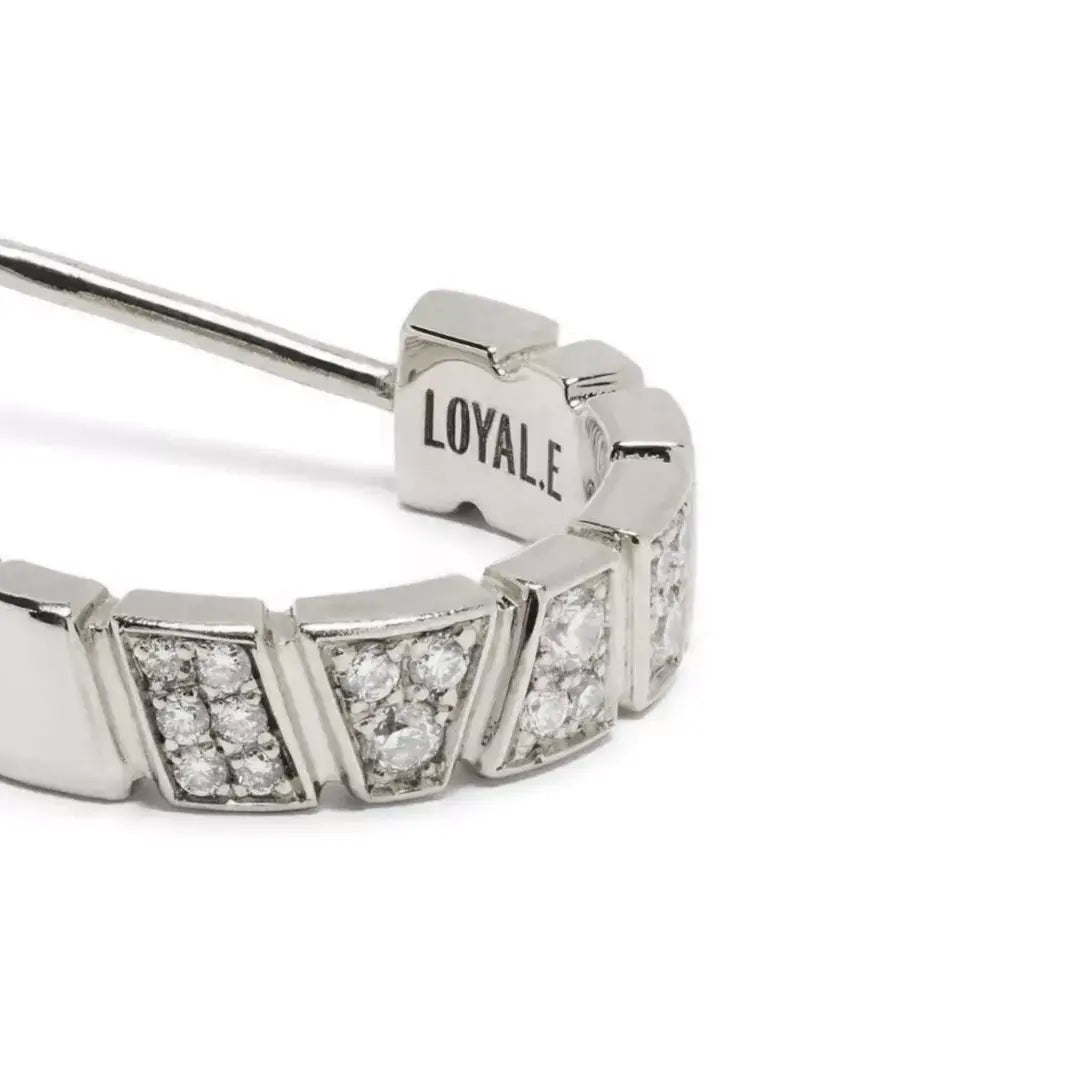 Boucles d'oreilles Ride & Love pavées Small - Or blanc 18k - diamant éthique - Loyale Paris