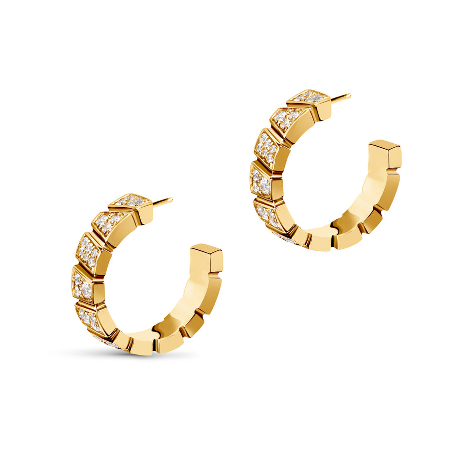 Boucles d'oreilles Ride & Love pavées Small - Or jaune 18k - diamant éthique - Loyale Paris