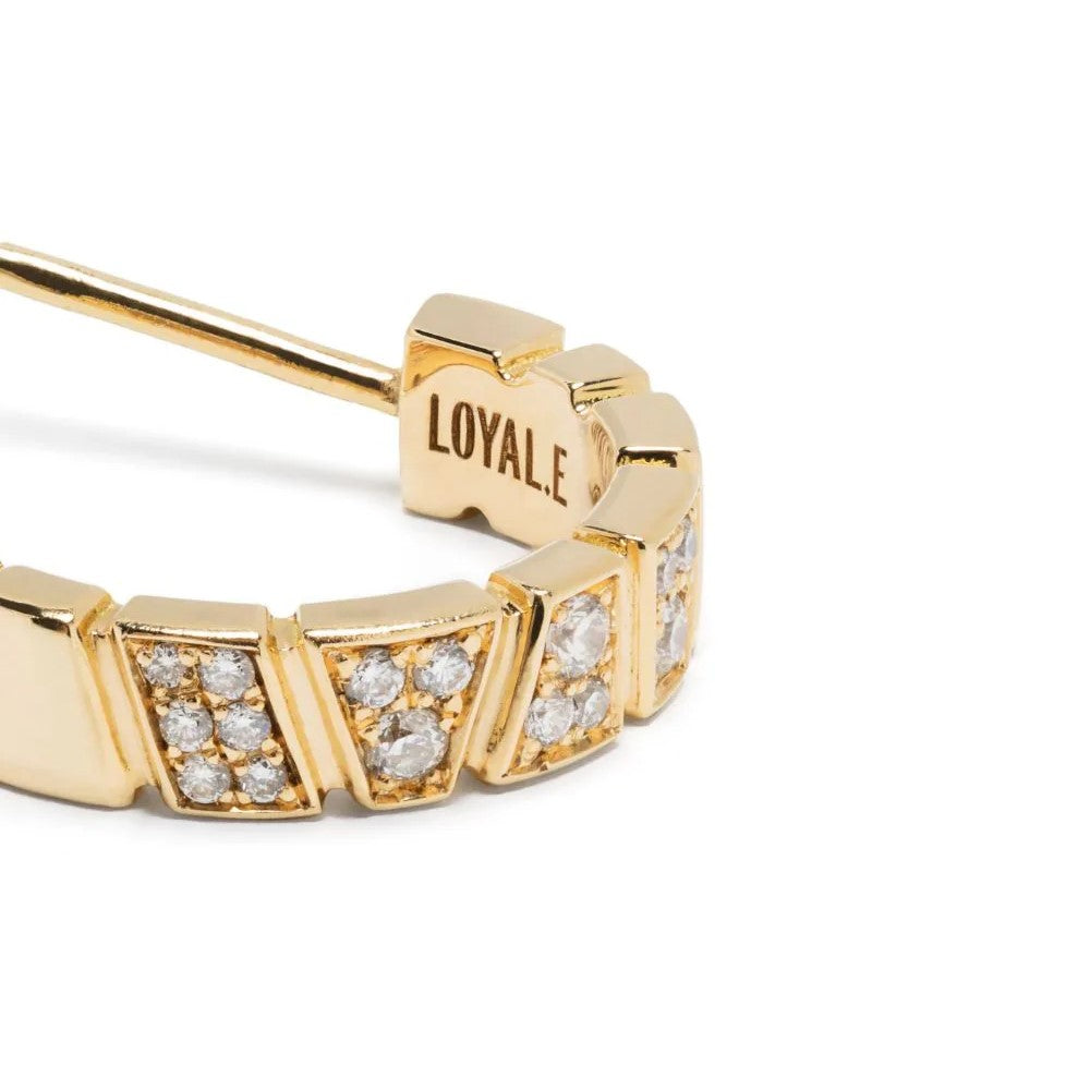 Boucles d'oreilles Ride & Love pavées Small - Or jaune 18k - diamant éthique - Loyale Paris