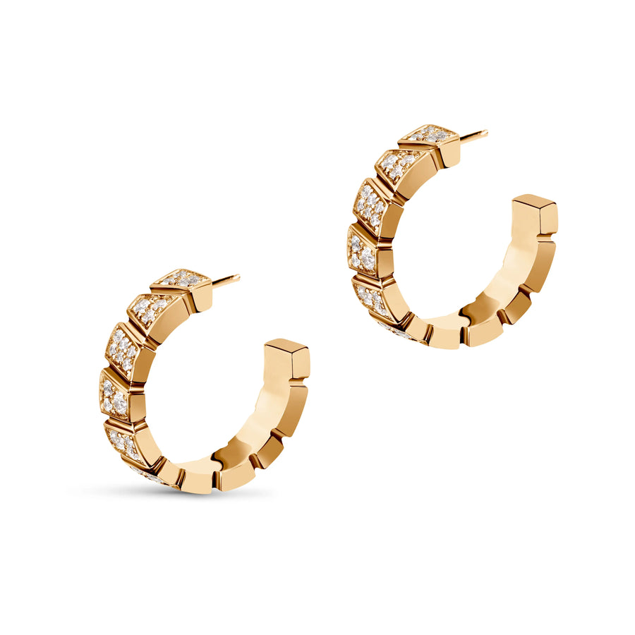 Boucles d'oreilles Ride & Love pavées Small - Or rose 18k - diamant éthique - Loyale Paris