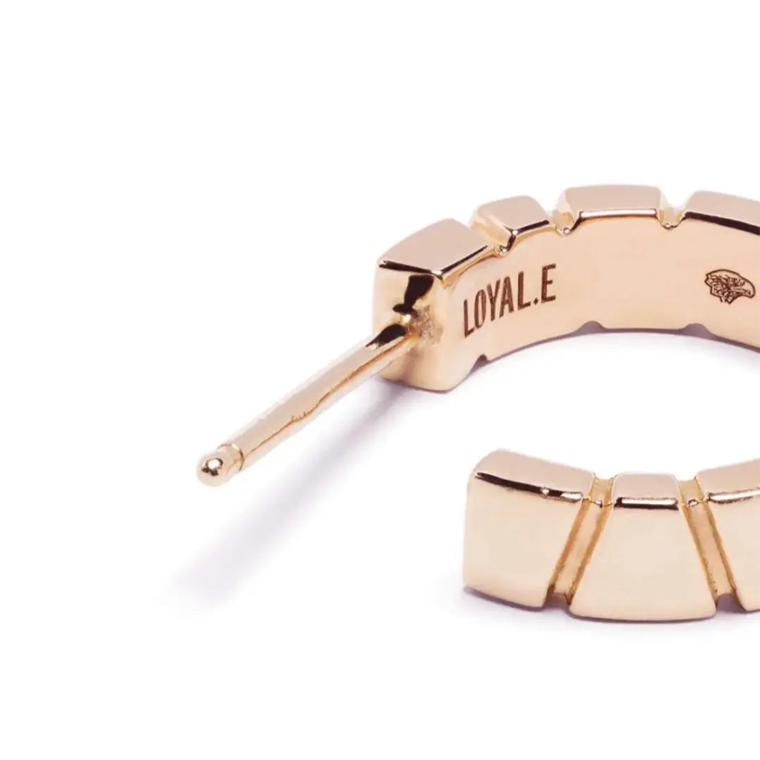Boucles d'oreilles Ride & Love pavées Small - Or rose 18k - diamant éthique - Loyale Paris