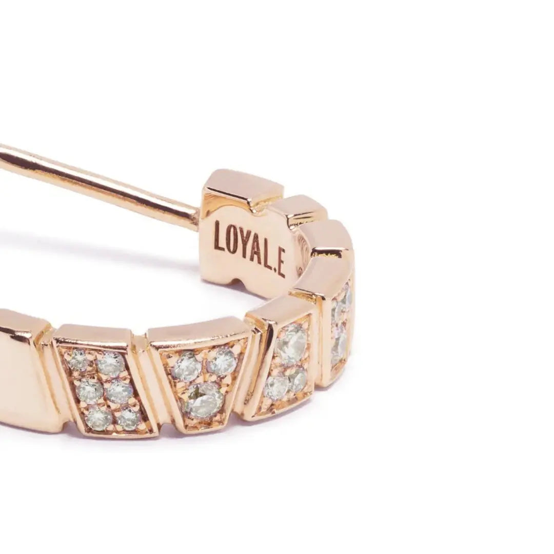 Boucles d'oreilles Ride & Love pavées Small - Or rose 18k - diamant éthique - Loyale Paris