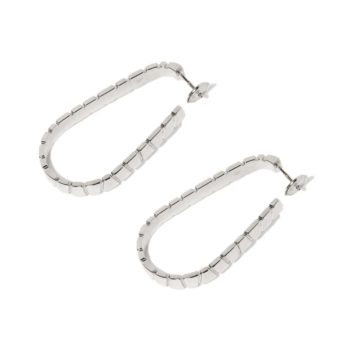 Boucles d'oreilles Ride & Love semi-pavées Large - Or blanc 18k - diamant éthique - Loyale Paris