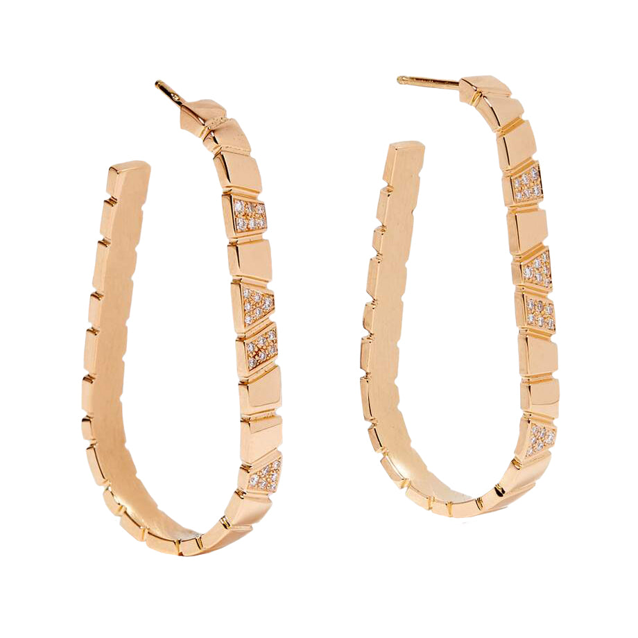 Boucles d'oreilles Ride & Love semi-pavées Large - Or jaune 18k - diamant éthique - Loyale Paris