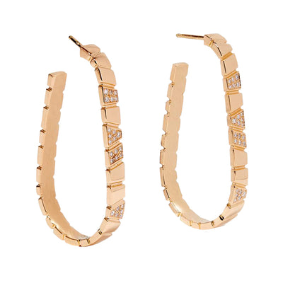 Boucles d'oreilles Ride & Love semi-pavées Large - Or jaune 18k - diamant éthique - Loyale Paris