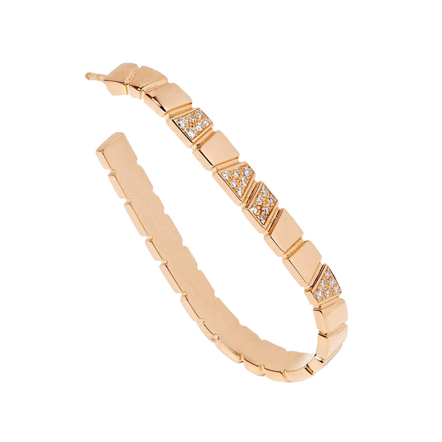 Boucles d'oreilles Ride & Love semi-pavées Large - Or jaune 18k - diamant éthique - Loyale Paris