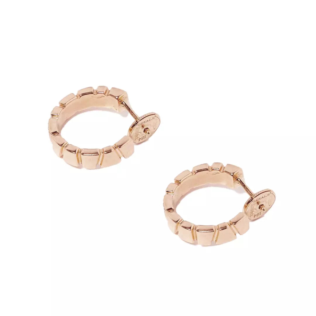 Boucles d'oreilles Ride & Love semi-pavées Small - Or rose 18k - diamant éthique - Loyale Paris