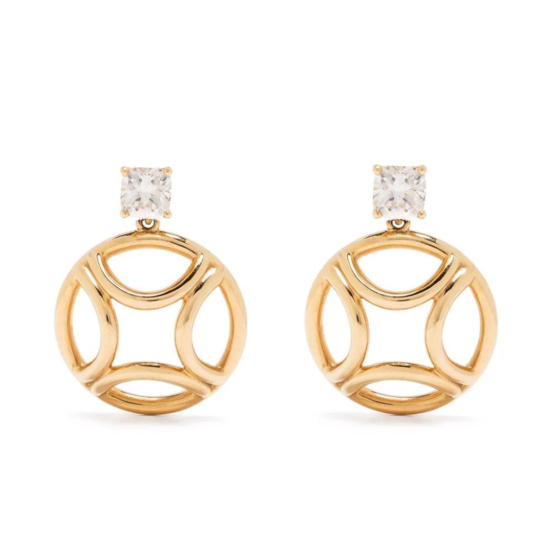 Boucles d'oreilles pendantes Perpétuel.le 0.5ct x2 Coussin - Or jaune 18k - diamant éthique - Loyale Paris