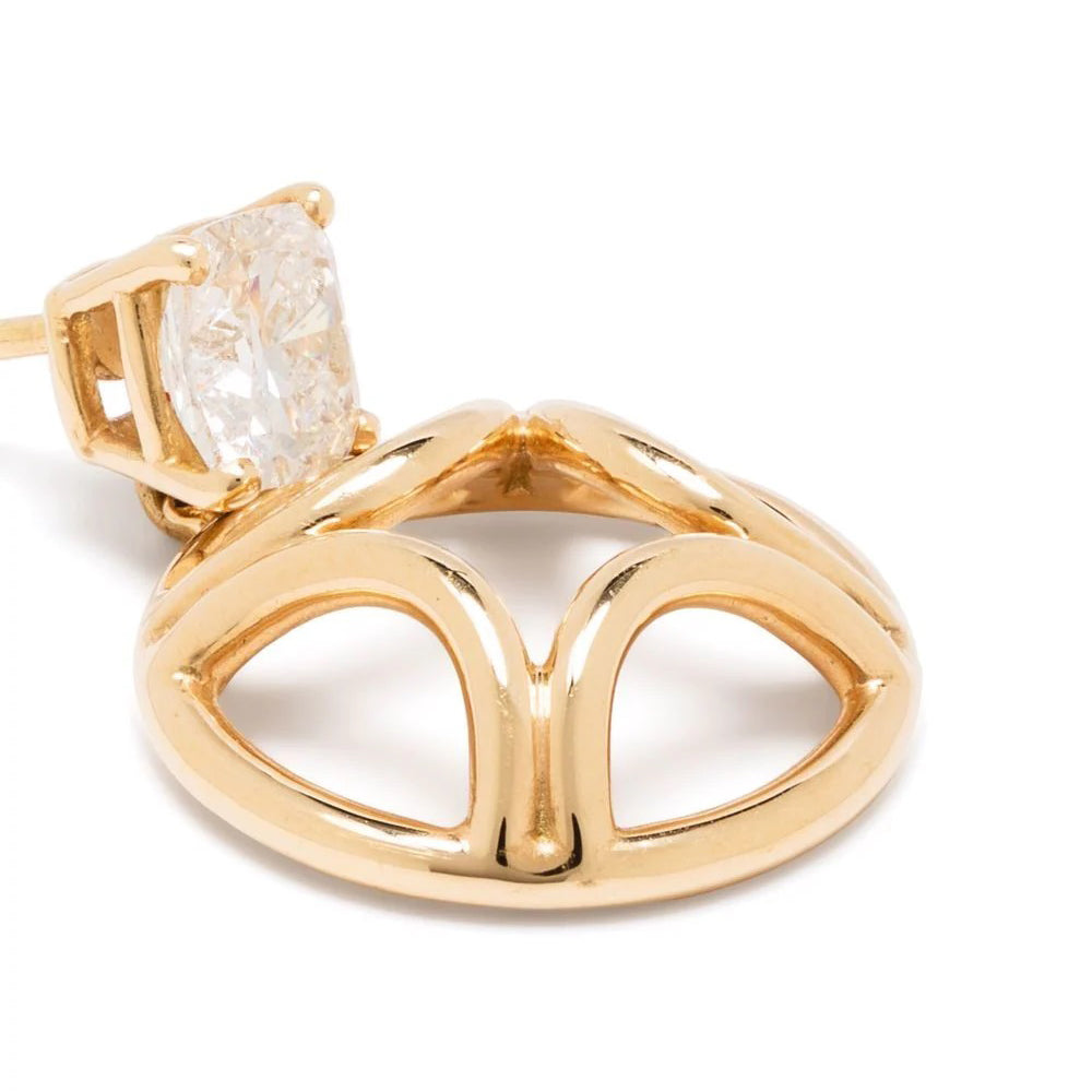 Boucles d'oreilles pendantes Perpétuel.le 0.5ct x2 Coussin - Or jaune 18k - diamant éthique - Loyale Paris