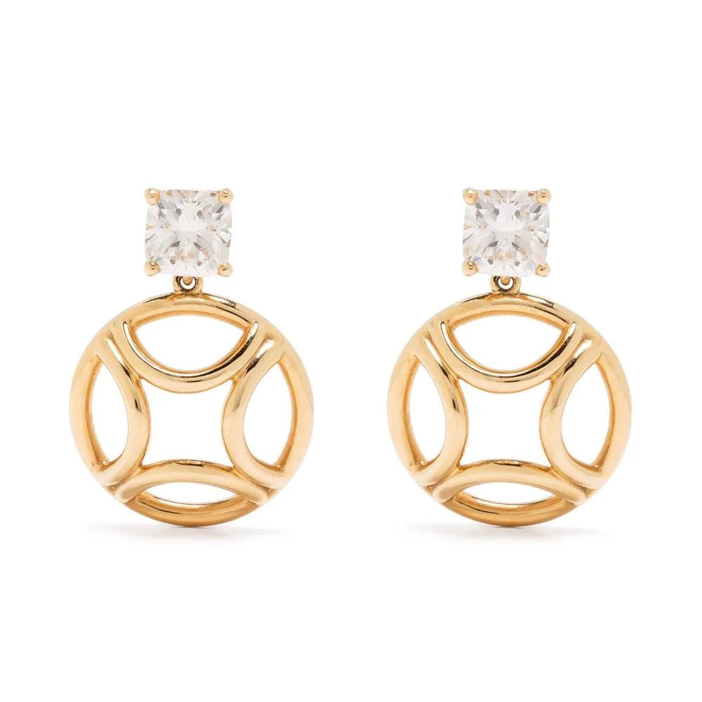 Boucles d'oreilles pendantes Perpétuel.le 1ct x2 Coussin - Or jaune 18k - diamant éthique - Loyale Paris