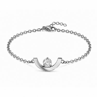 Bracelet Intrépide petit arc 0.25ct - Or blanc 18k - diamant éthique - Loyale Paris