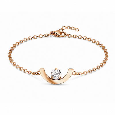 Bracelet Intrépide petit arc 0.25ct - Or rose 18k - diamant éthique - Loyale Paris