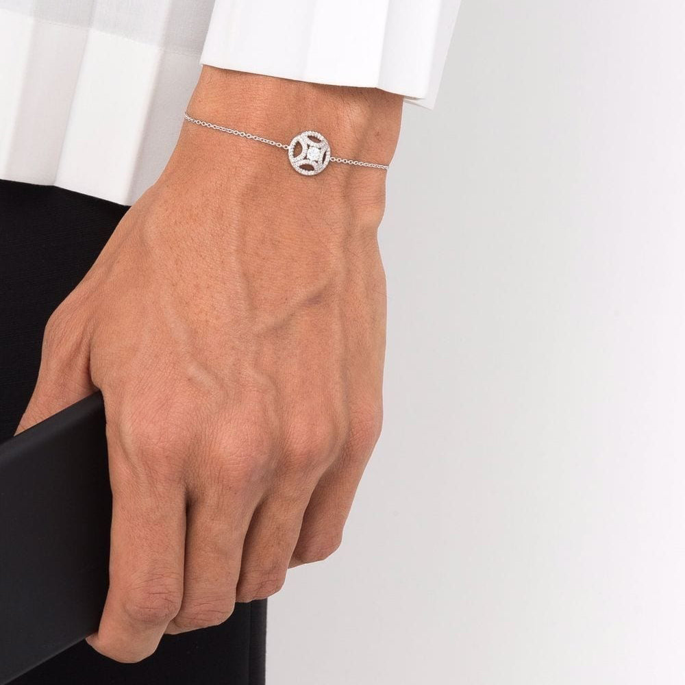 Bracelet Perpétuel.le 0.25ct pavé - Or blanc 18k - diamant éthique - Loyale Paris