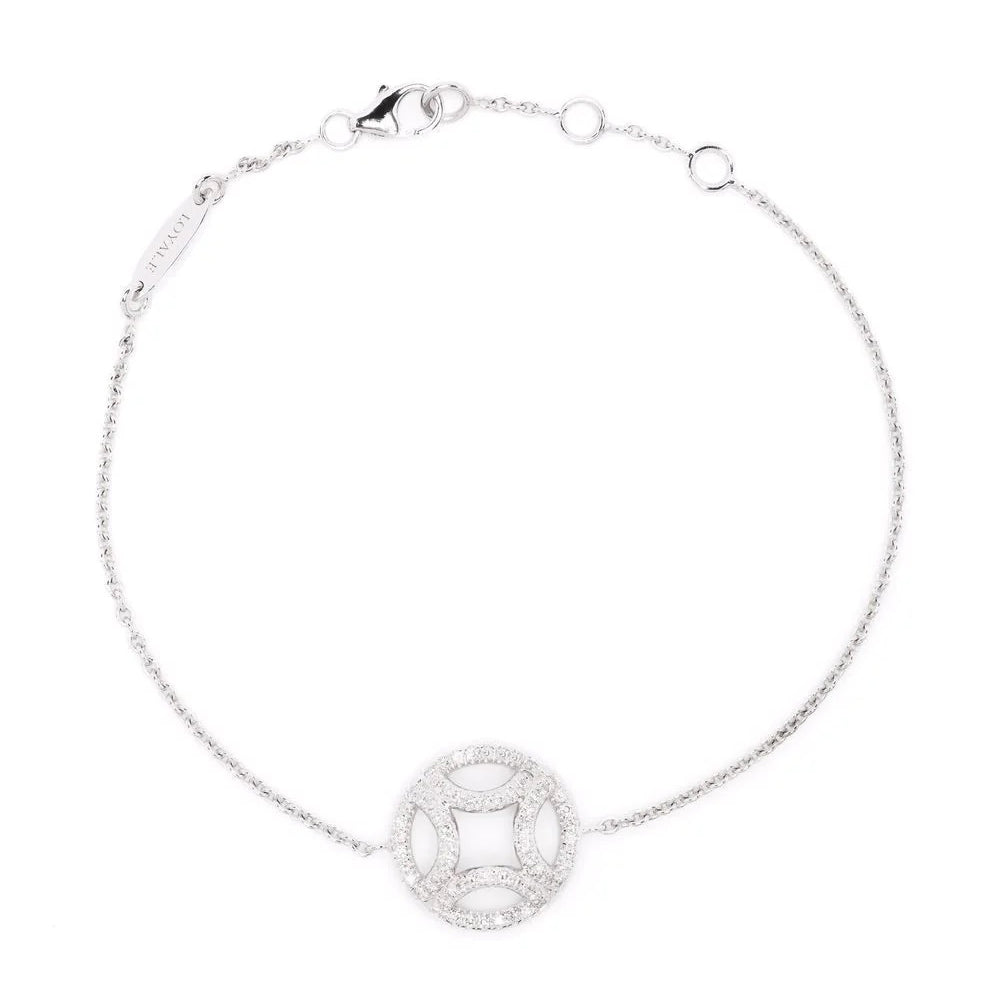 Bracelet Perpétuel.le pavé - Or blanc 18k - diamant éthique - Loyale Paris
