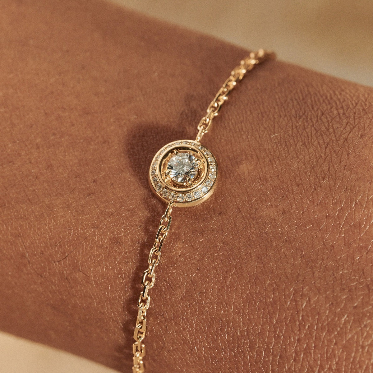 Bracelet Rayons Mini Or rose 18k diamant ethique Talisman Loyale Paris