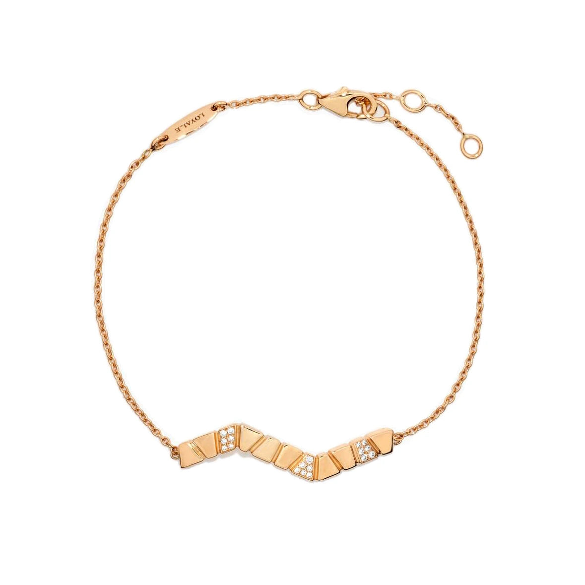 Bracelet Ride & Love semi-pavé - Or jaune 18k - diamant éthique - Loyale Paris