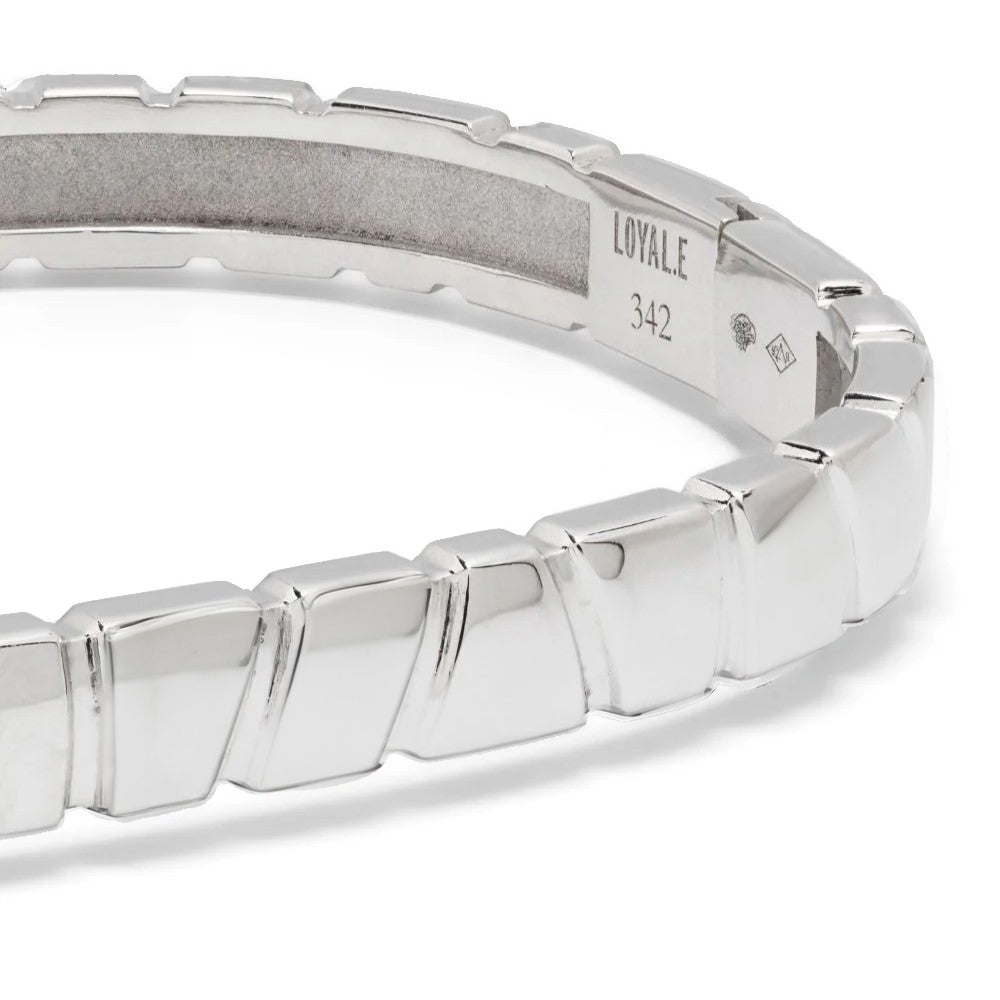 Bracelet jonc Ride & Love - Or blanc 18k - joaillerie France - Loyale Paris - 1