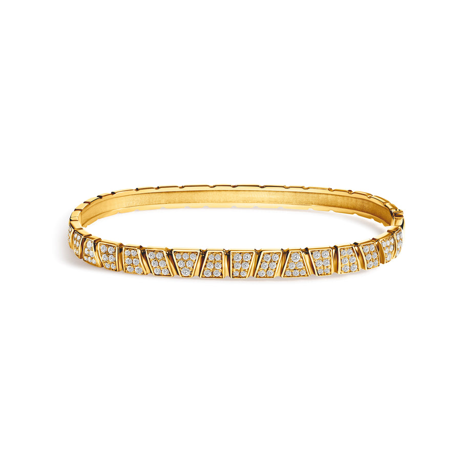 Bracelet jonc Ride & Love pavé - Or jaune 18k - diamant éthique - Loyale Paris