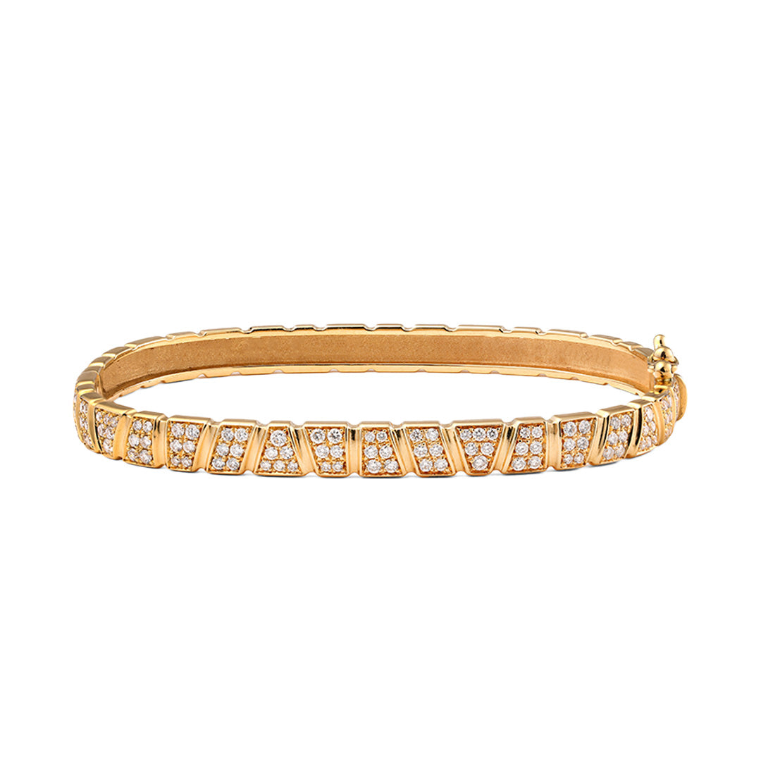 Bracelet jonc Ride & Love pavé - Or jaune 18k - diamant éthique - Loyale Paris