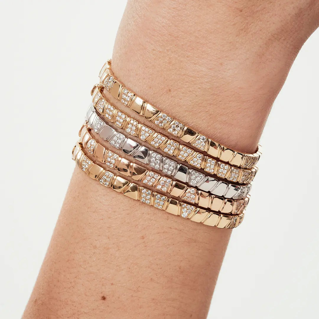 Bracelet jonc Ride & Love pavé - Or jaune 18k - diamant éthique - Loyale Paris