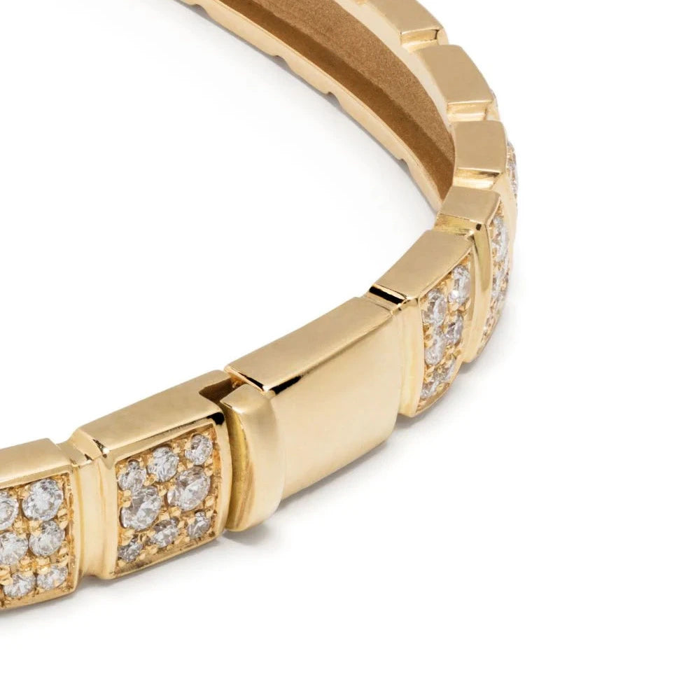 Bracelet jonc Ride & Love pavé - Or jaune 18k - diamant éthique - Loyale Paris