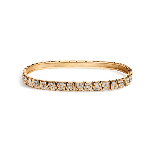 Bracelet jonc Ride & Love pavé - Or rose 18k - diamant éthique - Loyale Paris
