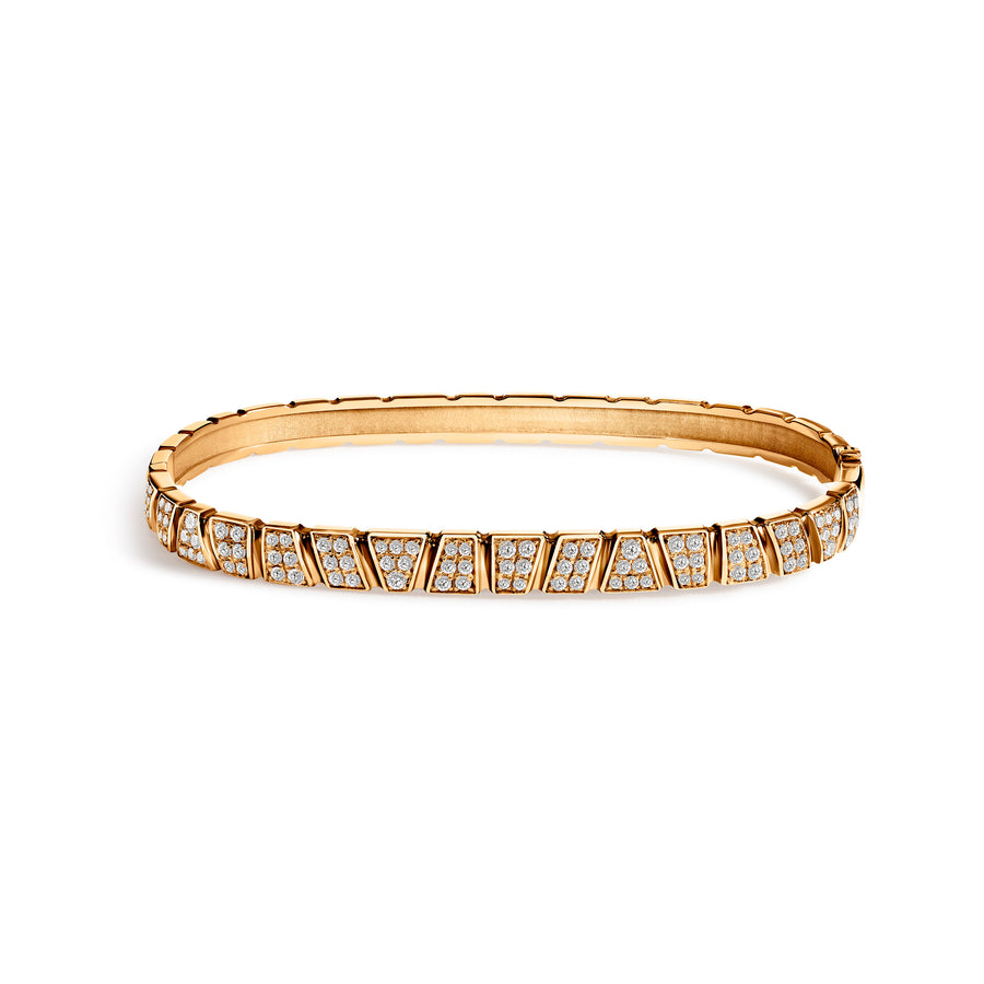 Bracelet jonc Ride & Love pavé - Or rose 18k - diamant éthique - Loyale Paris