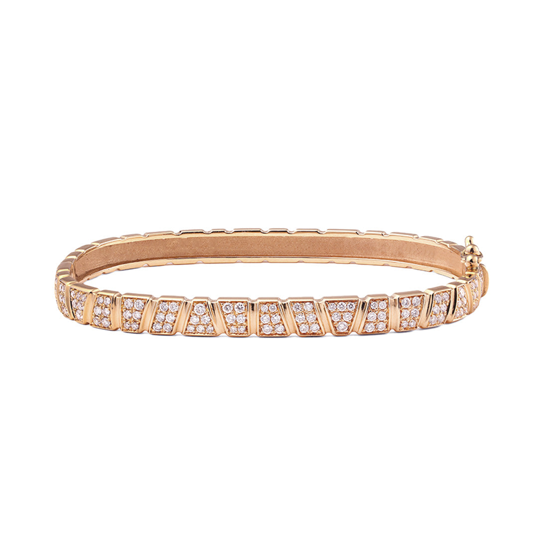 Bracelet jonc Ride & Love pavé - Or rose 18k - diamant éthique - Loyale Paris