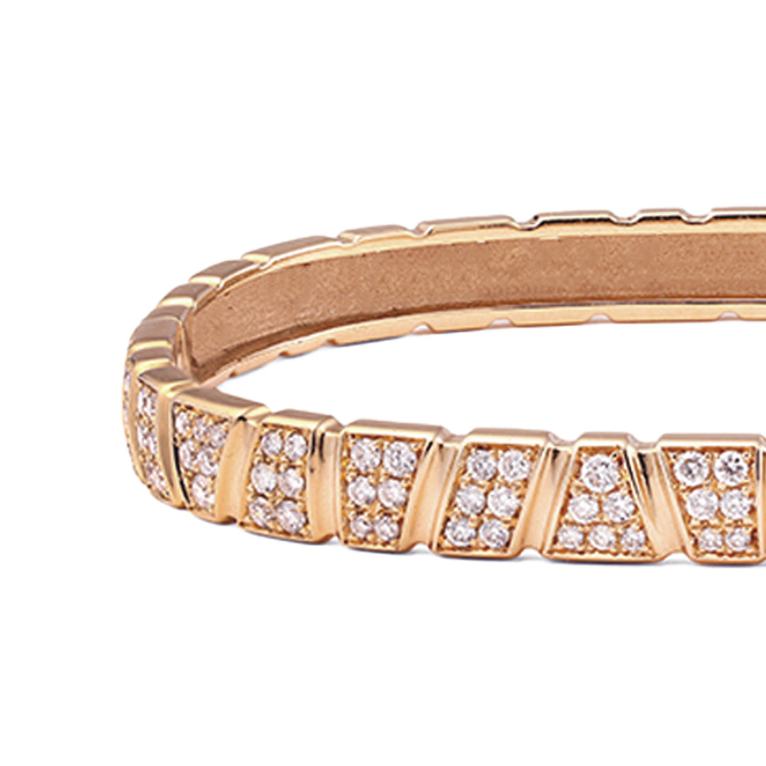 Bracelet jonc Ride & Love pavé - Or rose 18k - diamant éthique - Loyale Paris