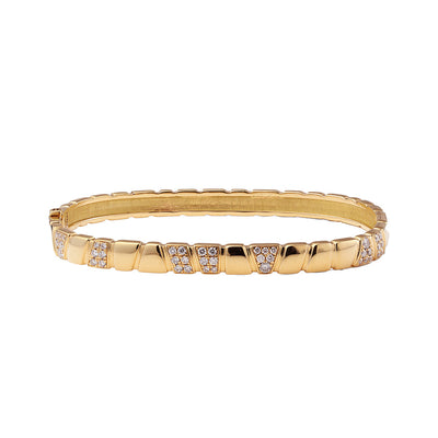 Bracelet jonc Ride & Love semi-pavé - Or jaune 18k - diamant éthique - Loyale Paris