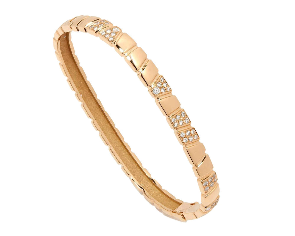 Bracelet jonc Ride & Love semi-pavé - Or jaune 18k - diamant éthique - Loyale Paris