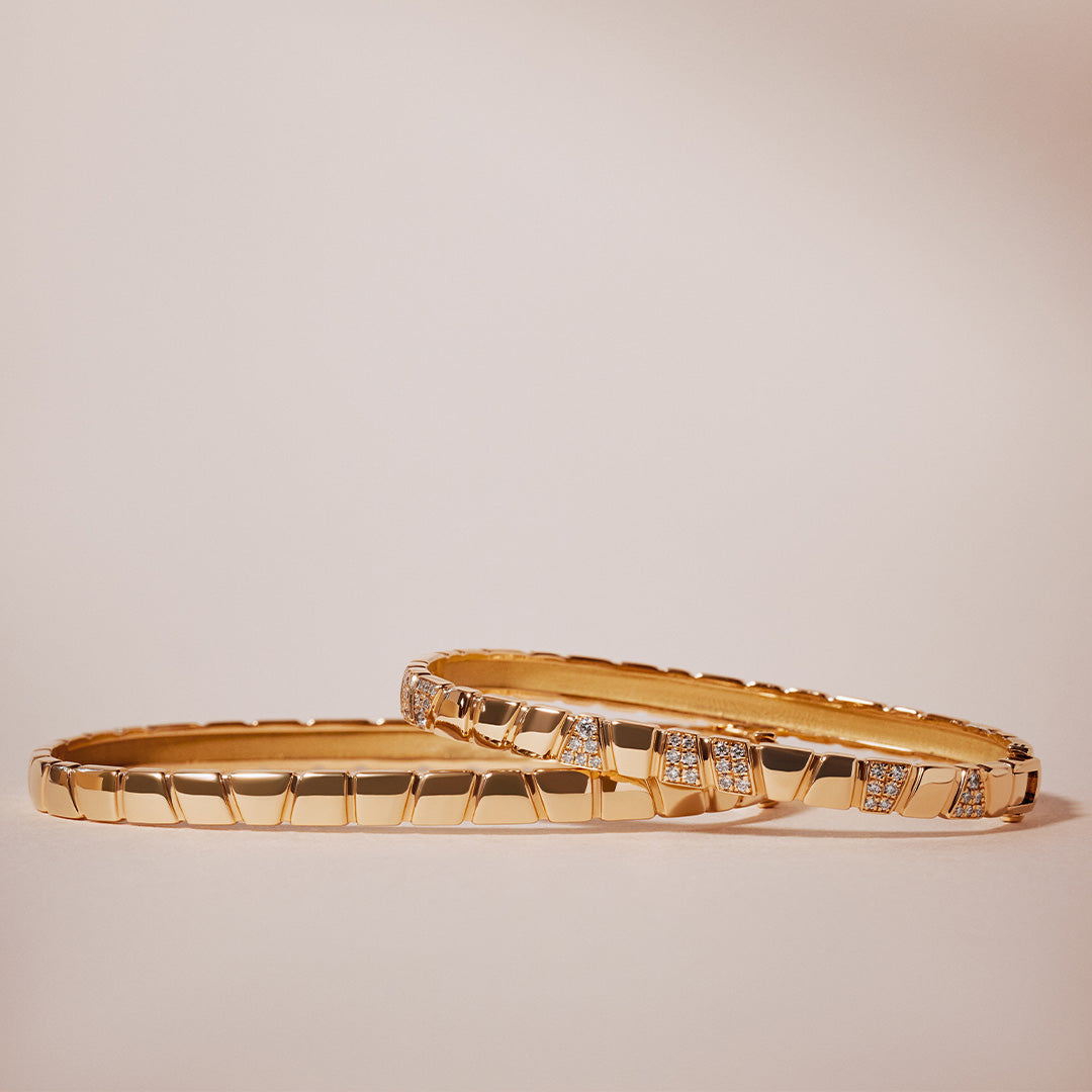 Bracelet jonc Ride & Love semi-pavé - Or jaune 18k - diamant éthique - Loyale Paris