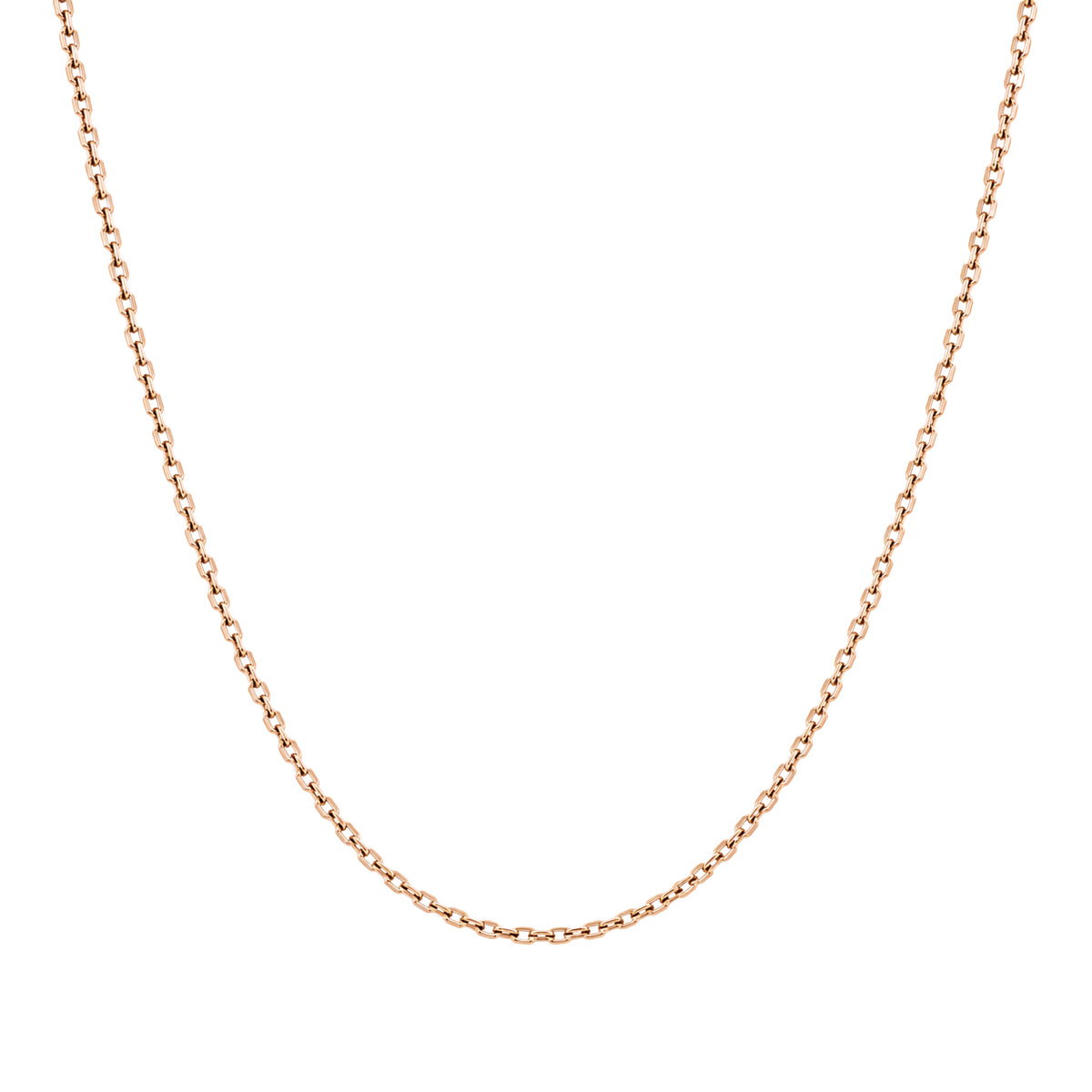 Chaine Forcat diamantee fine de 45cm Or Rose 18k Loyale Paris