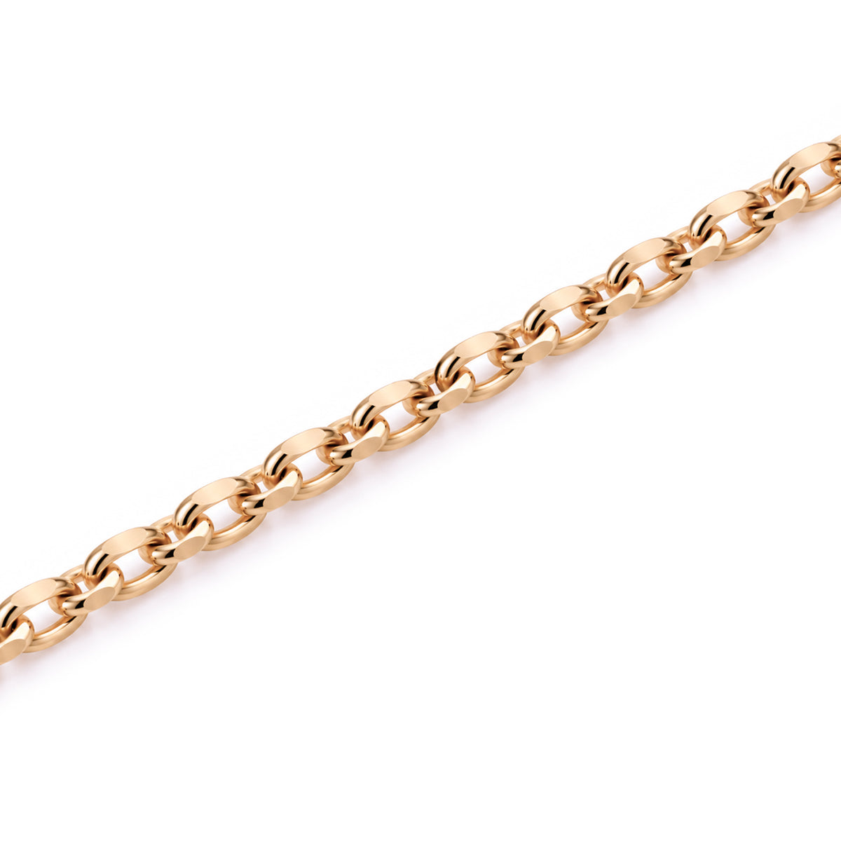 Chaine Forcat diamantee fine de 45cm Or Rose 18k Loyale Paris