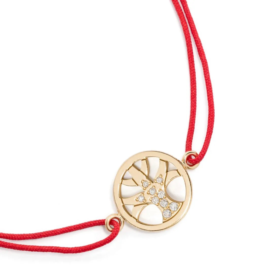 Charm Force sur Bracelet Cordon - Or jaune 18k - diamant éthique - Loyale Paris