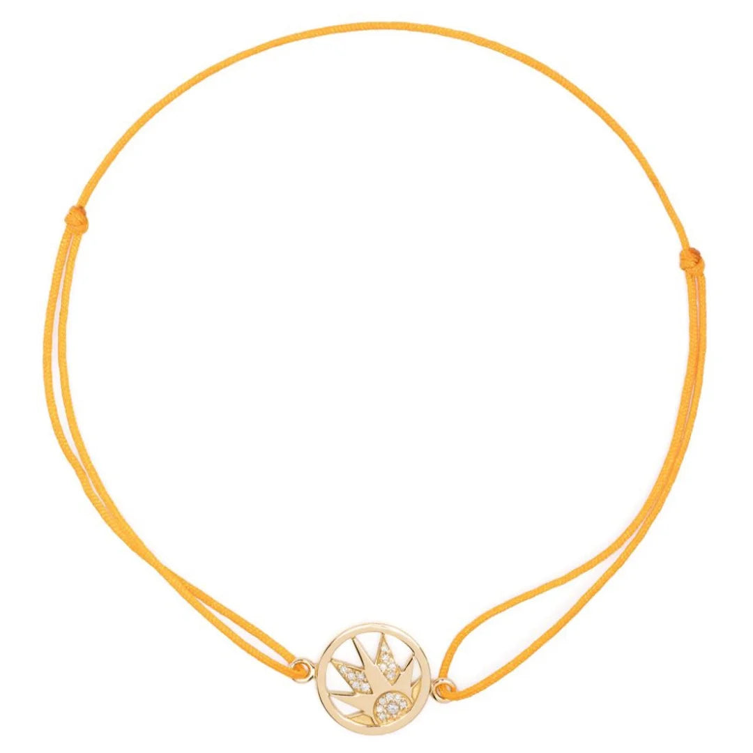 Charm Joie sur Bracelet Cordon - Or jaune 18k - diamant éthique - Loyale Paris