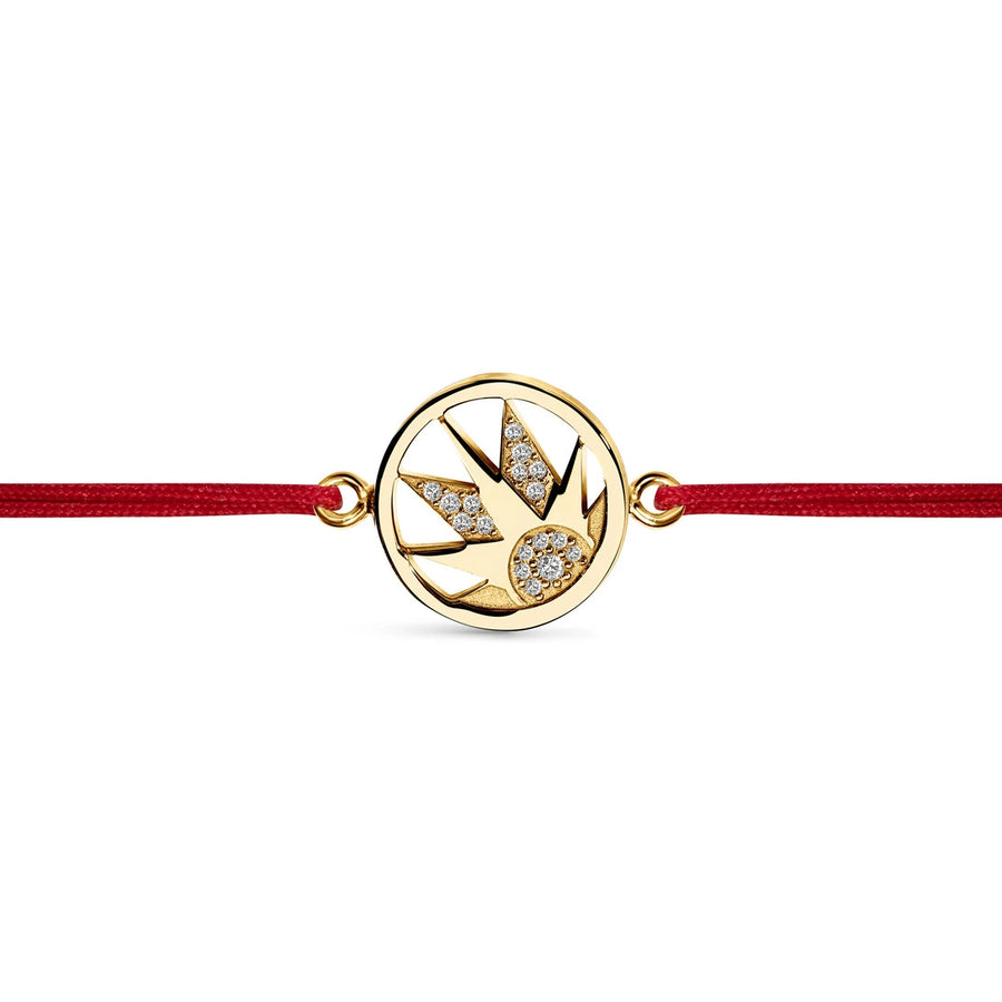 Charm Joie sur Bracelet Cordon - Or jaune 18k - diamant éthique - Loyale Paris
