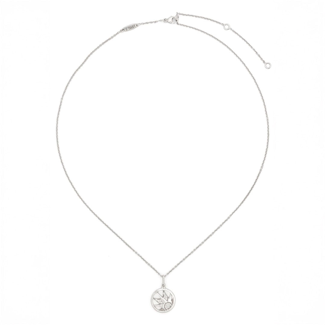 Charm Joie sur Chaîne Fine - Or blanc 18k - diamant éthique - Loyale Paris