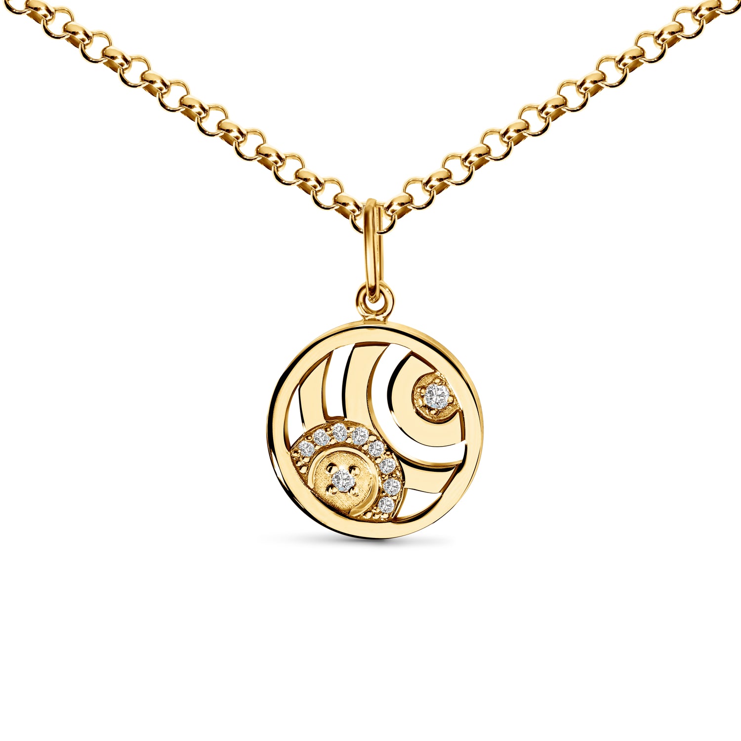 Charm Sérénité sur Chaîne Fine - Or jaune 18k - diamant éthique - Loyale Paris