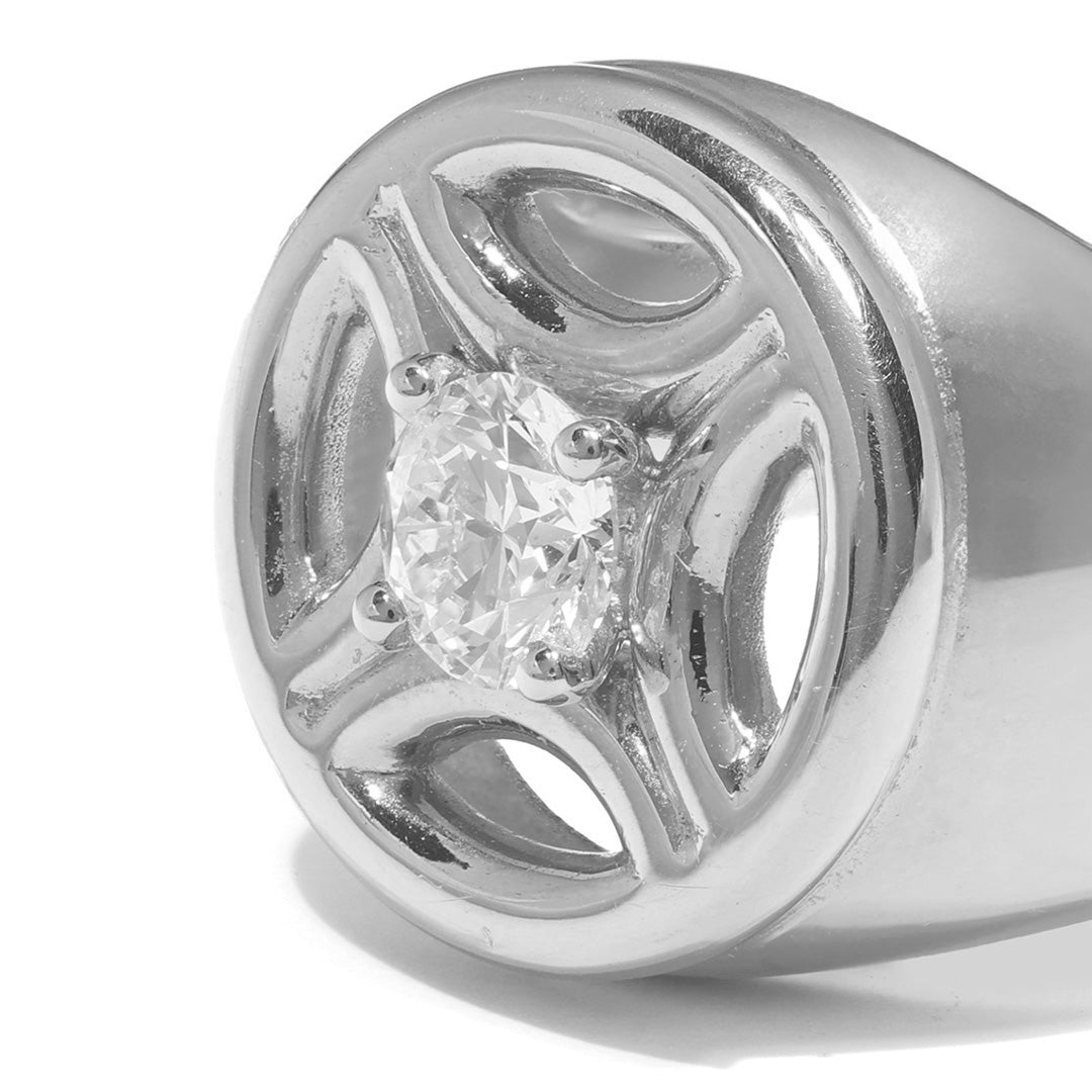 Chevalière Perpétuel.le 0.25ct - Or blanc 18k - diamant éthique - Loyale Paris