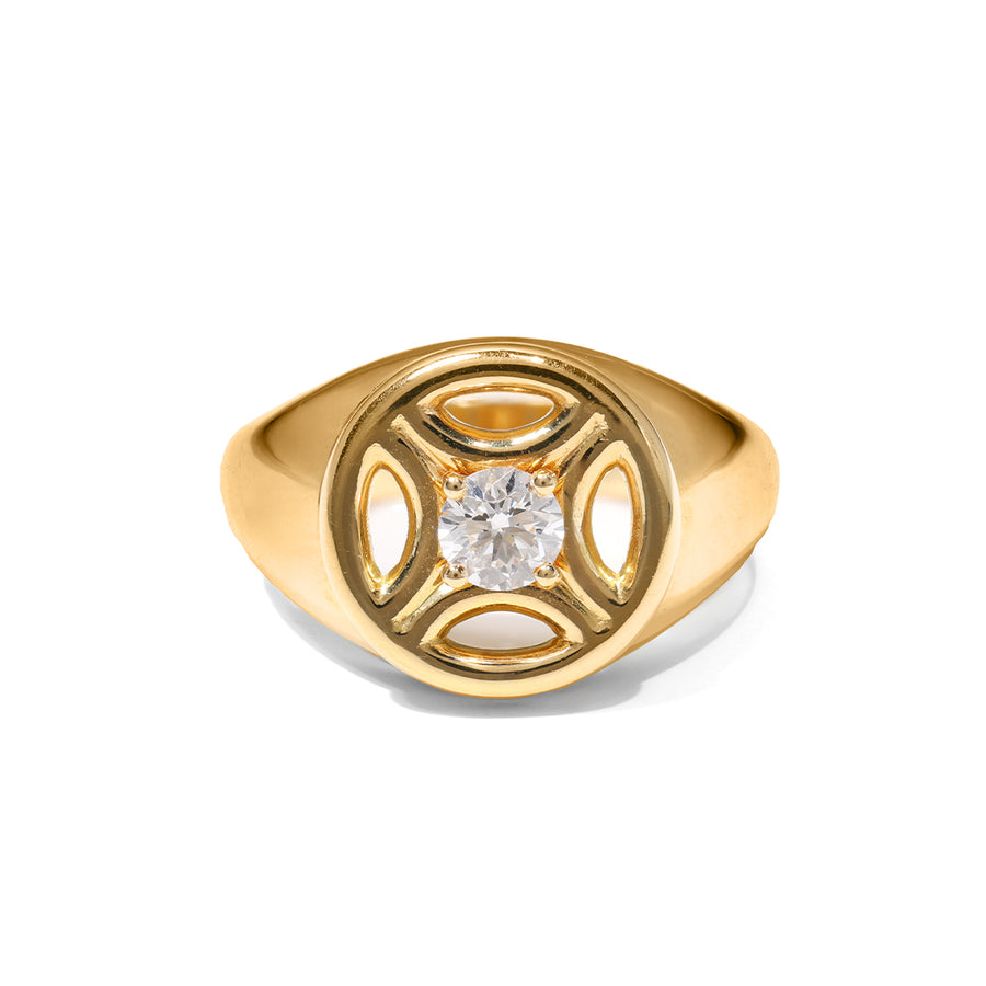 Chevalière Perpétuel.le 0.25ct - Or jaune 18k - diamant éthique - Loyale Paris