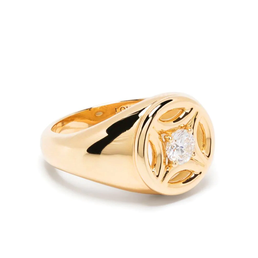 Chevalière Perpétuel.le 0.25ct - Or jaune 18k - diamant éthique - Loyale Paris