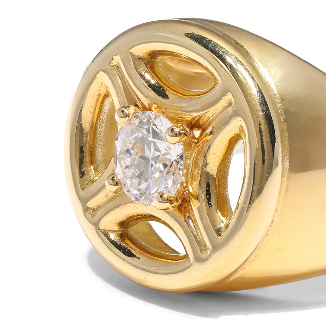 Chevalière Perpétuel.le 0.25ct - Or jaune 18k - diamant éthique - Loyale Paris