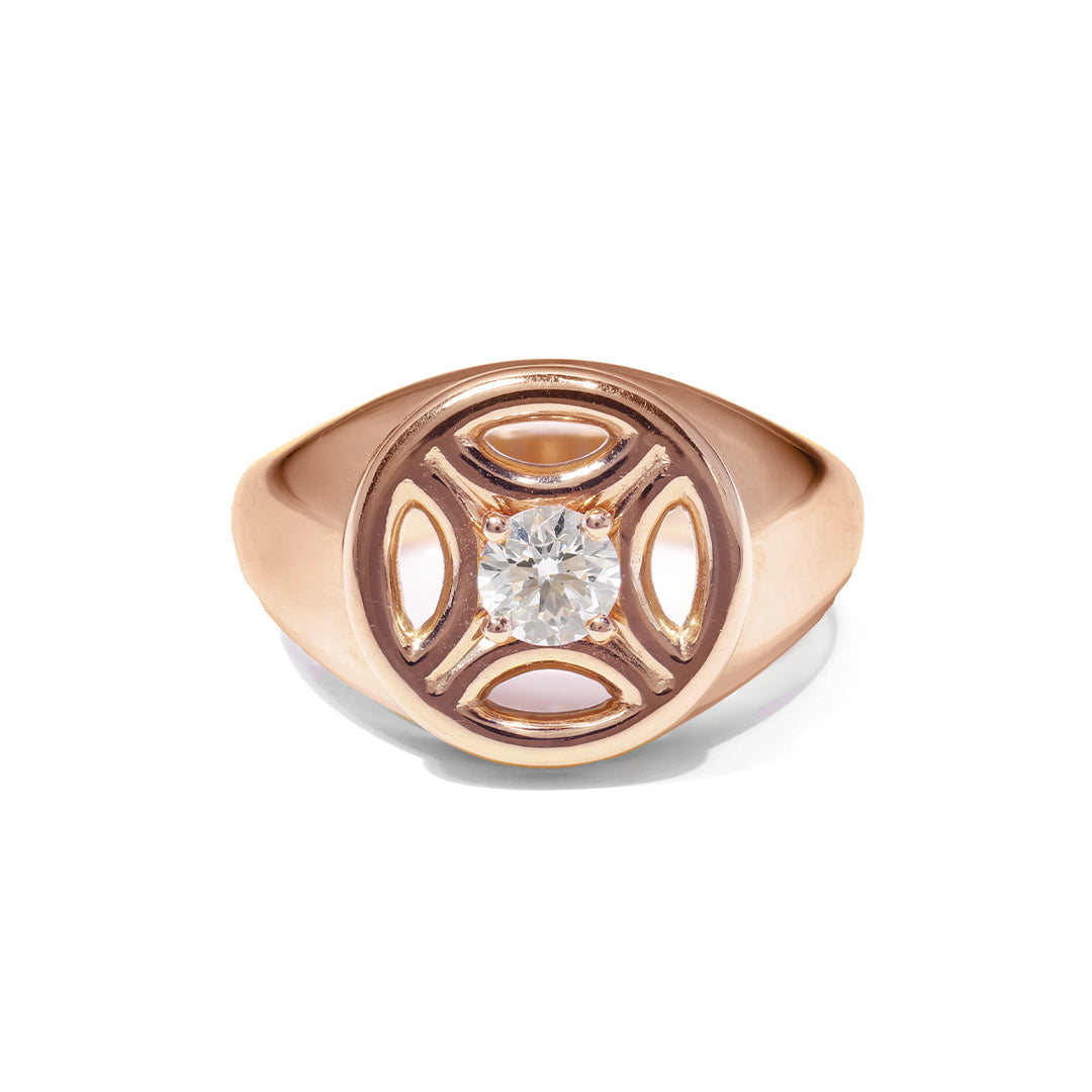 Chevalière Perpétuel.le 0.25ct - Or rose 18k - diamant éthique - Loyale Paris