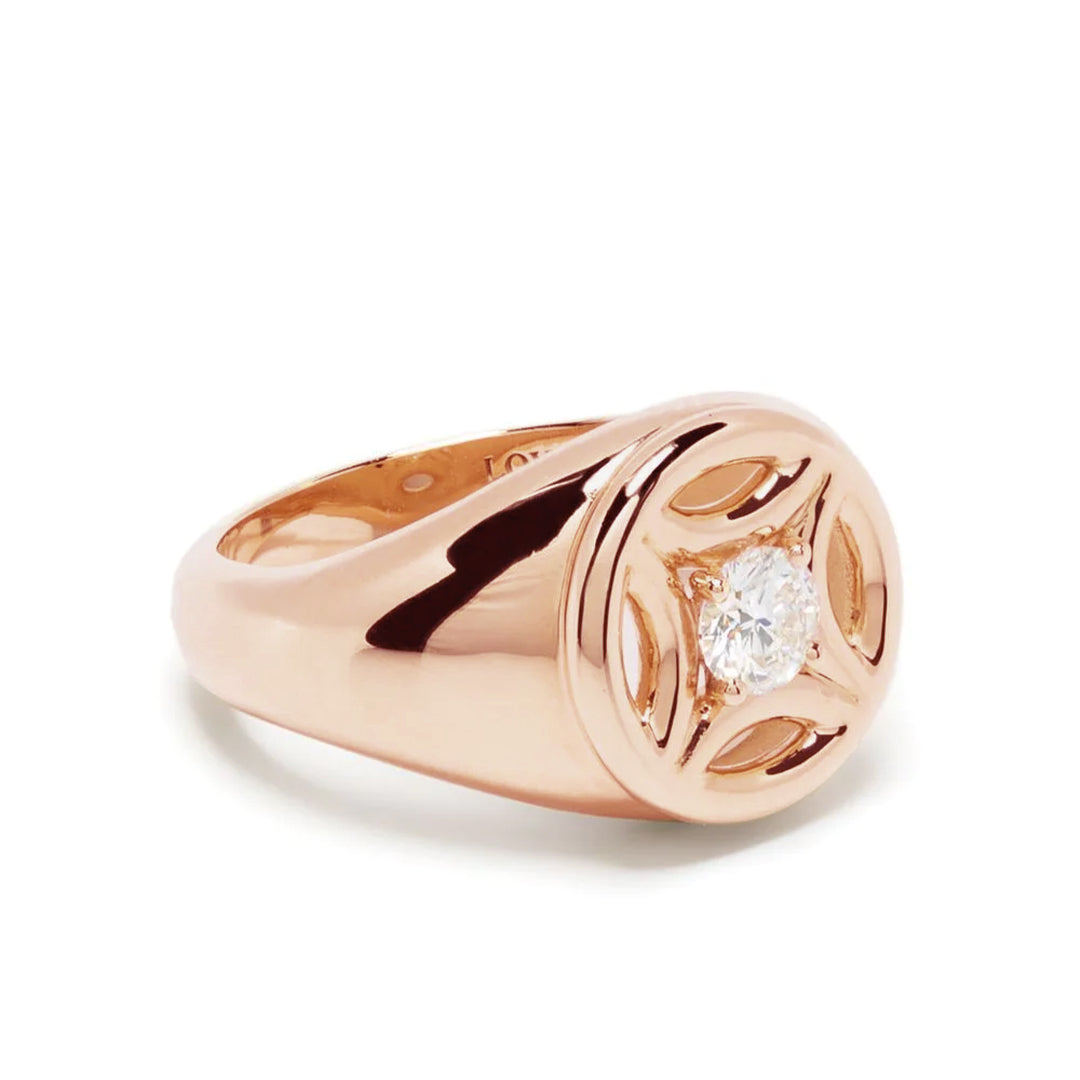 Chevalière Perpétuel.le 0.25ct - Or rose 18k - diamant éthique - Loyale Paris