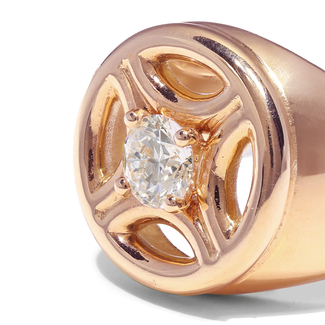 Chevalière Perpétuel.le 0.25ct - Or rose 18k - diamant éthique - Loyale Paris