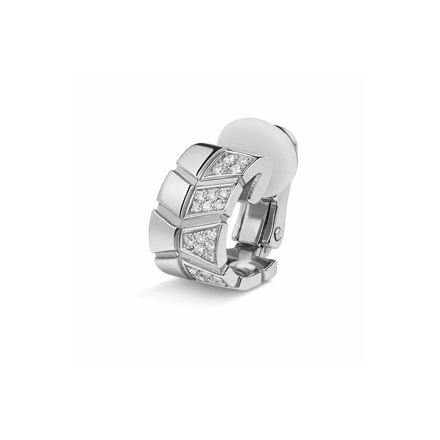 Clip Earcuff Ride & Love semi-pavée - Or blanc 18k - diamant éthique - Loyale Paris
