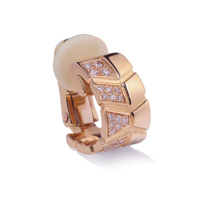 Clip Earcuff Ride & Love semi-pavée - Or rose 18k - diamant éthique - Loyale Paris
