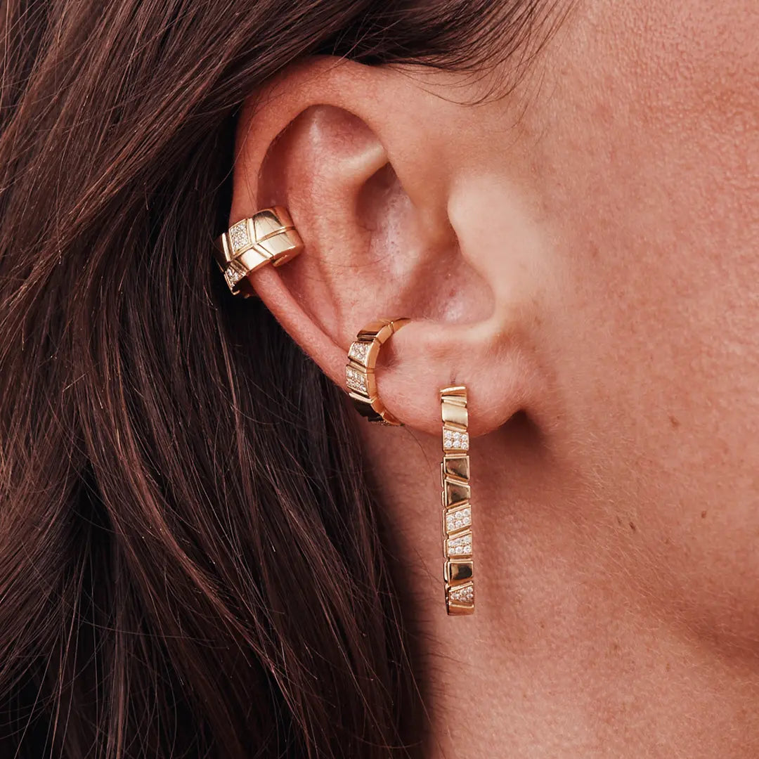 Clip Earcuff Ride & Love semi-pavée - Or jaune 18k - diamant éthique - Loyale Paris