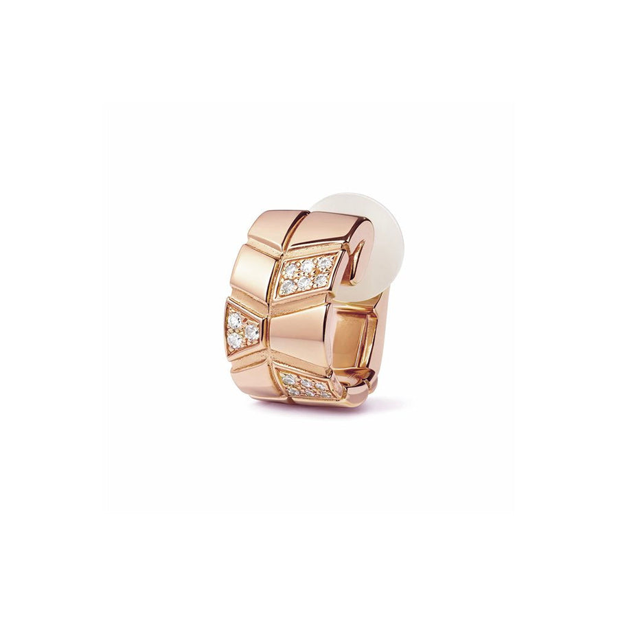 Clip Earcuff Ride & Love semi-pavée Alternée - Or rose 18k - diamant éthique - Loyale Paris